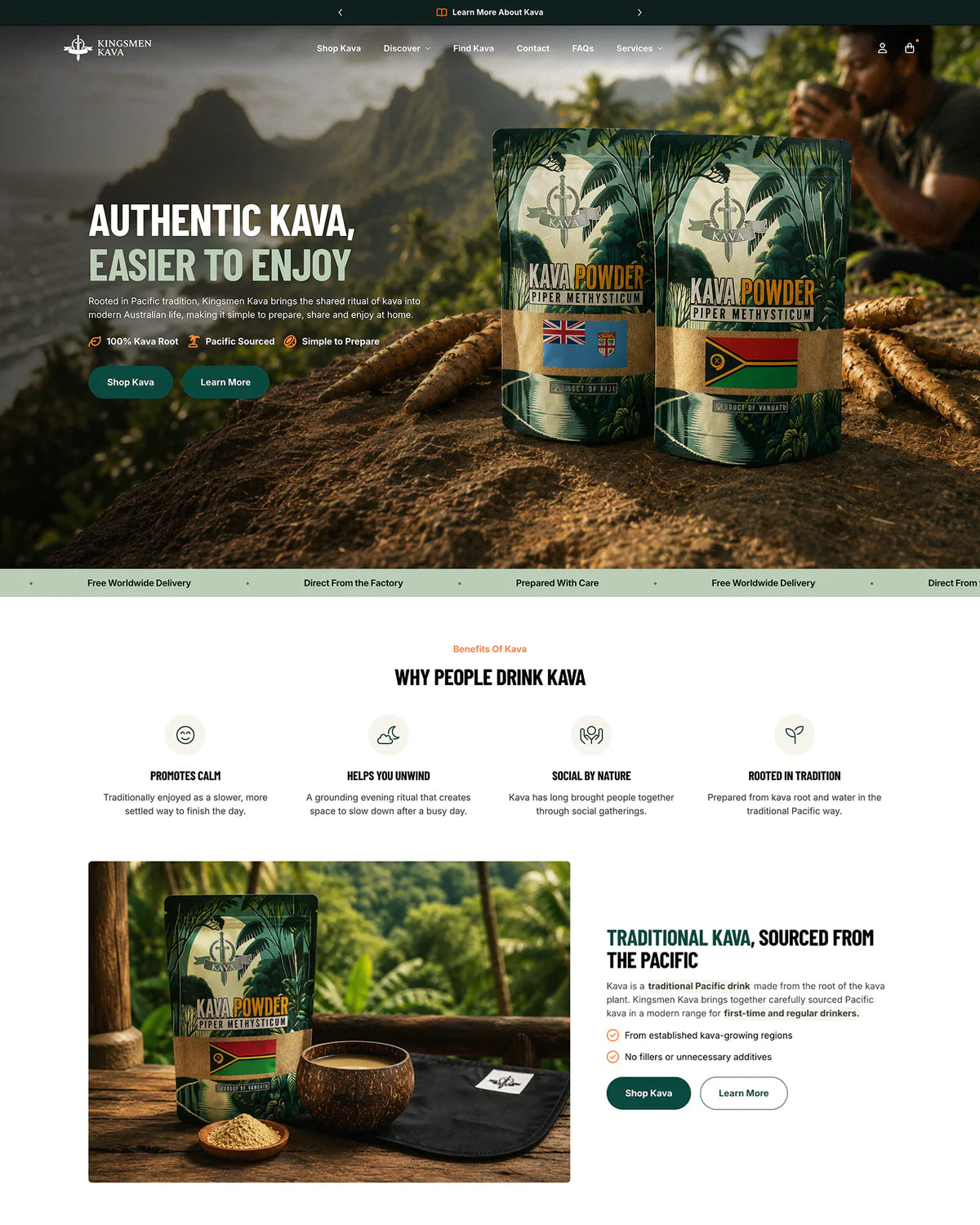 Kingsmen Kava | Shopify Migration, Store Design & Custom Development